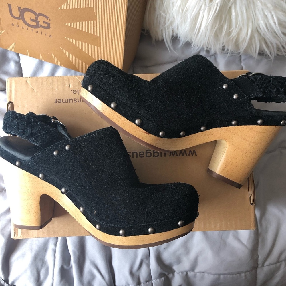 Ugg Clogs. Black suede.